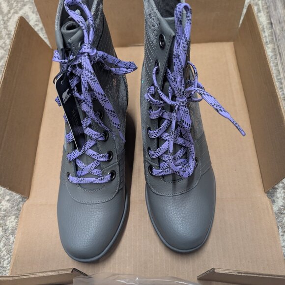 Sorel Quarry Paisley purple wedge boots - Picture 2 of 4